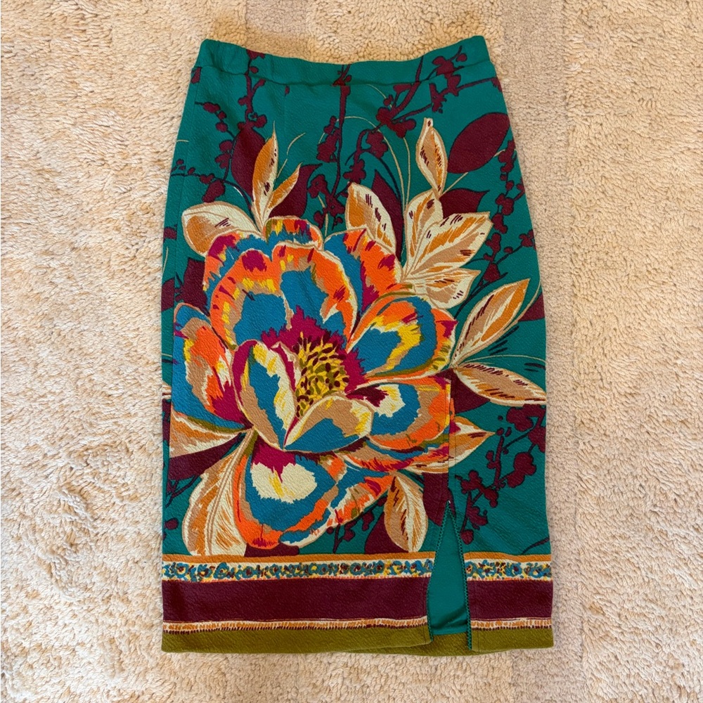 Maeve Teal and Purple Floral Skirt